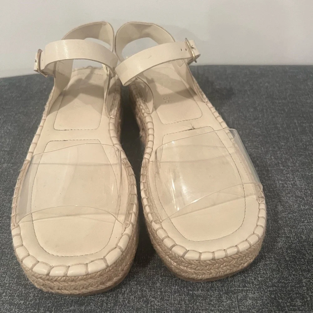 ZARA women beige espadrilles sandals/size 6 - Picture 10 of 14